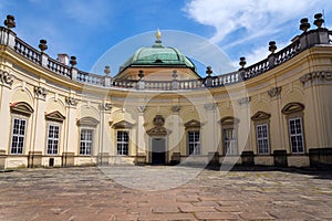 Buchlovice castle architecture detail in Moravia, Czech Republic, sunny day