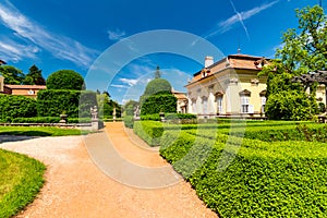 Buchlovice castle, Czech republic. Ancient heritage exterior built in baroque style. Famous tourist destination in South Moravia