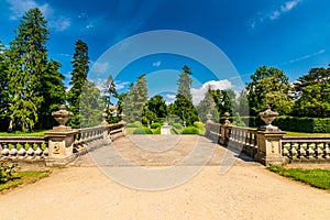 Buchlovice castle, Czech republic. Ancient heritage exterior built in baroque style. Famous tourist destination in South Moravia