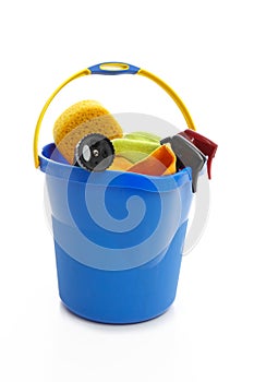 Bucket and car cleaning products