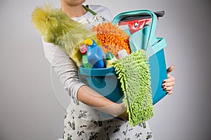 Bucket with cleaners