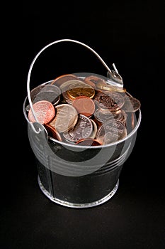 Bucket of coins