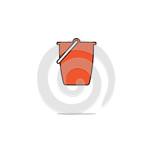 Bucket color thin line icon.Vector illustration