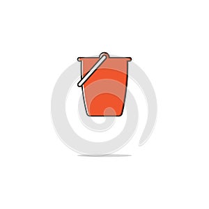 Bucket color thin line icon.Vector illustration