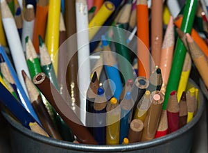 Bucket of Colored Pencils