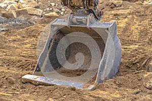 Bucket of an excavator in Utah construction site