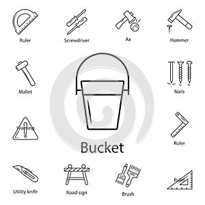 bucket icon. Simple element illustration. bucket symbol design from Construction collection set. Can be used for web and mobile