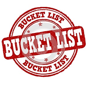 Bucket list grunge rubber stamp