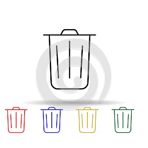 bucket multi color style icon. Simple thin line, outline vector of web icons for ui and ux, website or mobile application