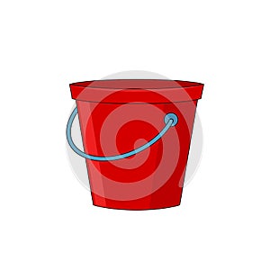 Bucket, pail, bucketful red for design