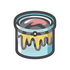 Bucket of paint Vector icon Cartoon illustration