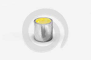 The bucket of paint with white background, 3d rendering