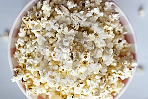 Bucket with popcorn. photo