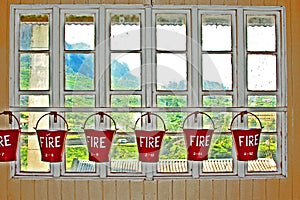 Bucket with sand for fire fighting