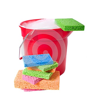 Bucket and Sponges