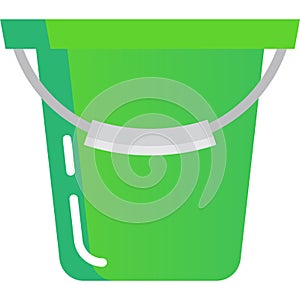 Bucket vector flat icon plastic pail isolated