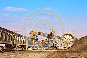 Bucket wheel in a copper mine