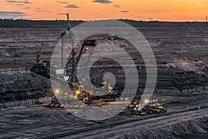 Bucket wheel excavator 258 in the Hambach opencast mine, Germany.