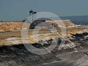 Bucket-wheel excavator in a brown coal mine