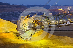 Bucket Wheel Excavator At Night