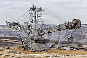 Bucket wheel excavator under construction