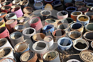 Buckets of colors at Salvation Mountain