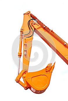 Buckets construction excavator isolated white