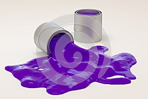 The buckets of paint with white background, 3d rendering