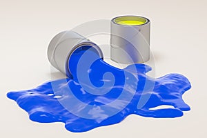 The buckets of paint with white background, 3d rendering