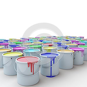Buckets of paints