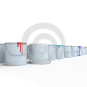 Buckets with paints photo