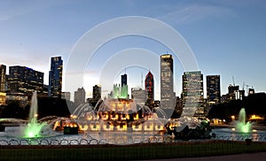 Buckingham Fountain in Gold and Green