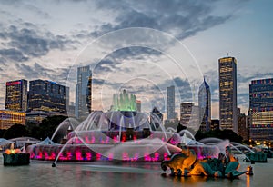 Buckingham fountain in Grant Park, Chicago