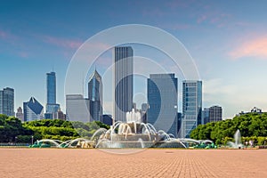 Buckingham fountain in Grant Park, Chicago USA
