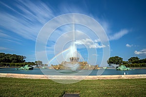 Buckingham fountain in Grant Park, Chicago, USA