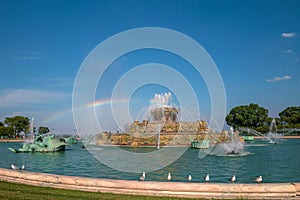 Buckingham fountain in Grant Park, Chicago, USA