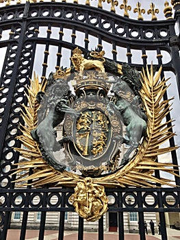 Buckingham Palace coat of arms, London