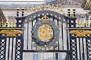 Buckingham Palace, details of decorative fence, London,United Kingdom