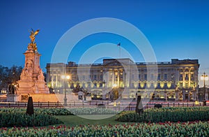 Buckingham Palace during twilight