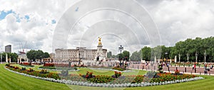Buckingham Palace and Victoria Memorial, the home of the Queen of England, London, summer 2016
