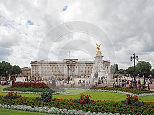 Buckingham Palace and Victoria Memorial, the home of the Queen of England, London, summer 2016