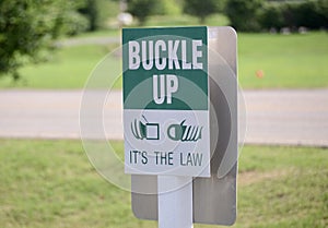 Buckle Up Seatbelt Warning Sign