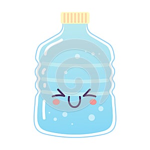 Buckle, water bottle character, h2o, for drinking soda vector illustration