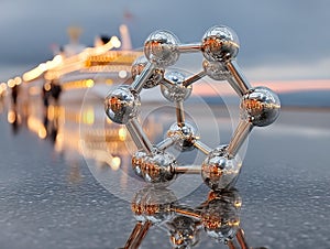 buckminsterfullerene: A molecular model of a buckyball structure image