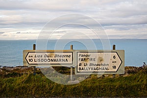 Buckshot highway signs in The Burren photo