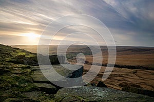 From Buckstones car park A640 there are magnificent views across the Upper Colne Valley to Pule Hill