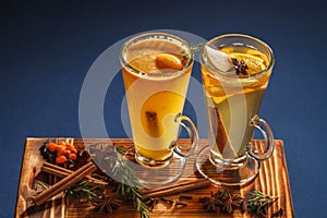 Buckthorn and orange-apple cocktails