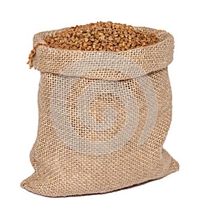 Buckwheat in bag from sacking