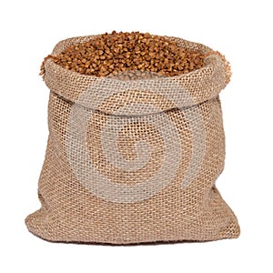 Buckwheat in bag from sacking