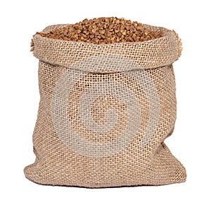 Buckwheat in bag from sacking